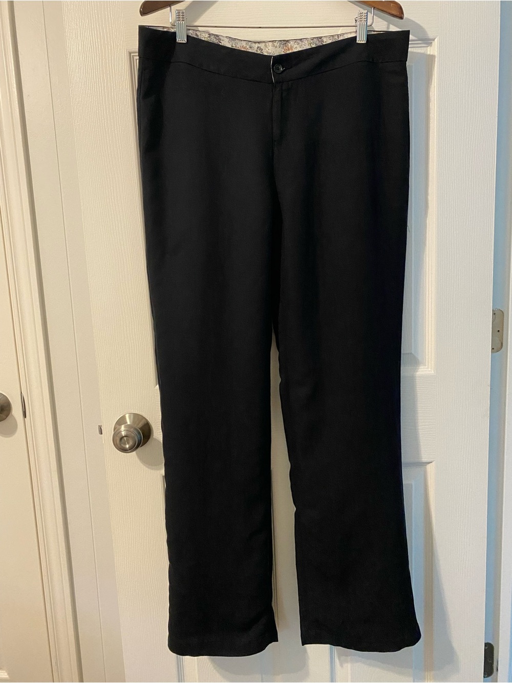 Ellen Tracy Active Tencel Linen Wide Leg Pants Black Resort Vacation Size 10 - Picture 3 of 10